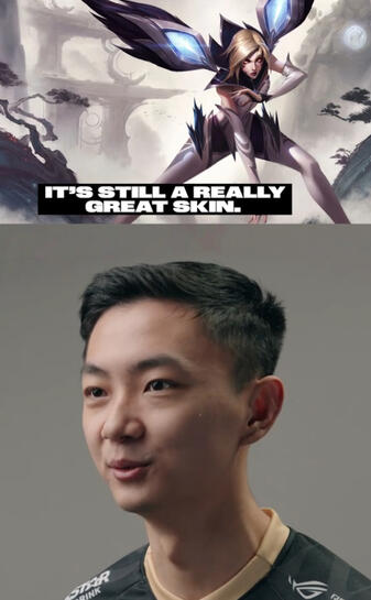 TikTok screenshot of LoL Pros' favorite skin